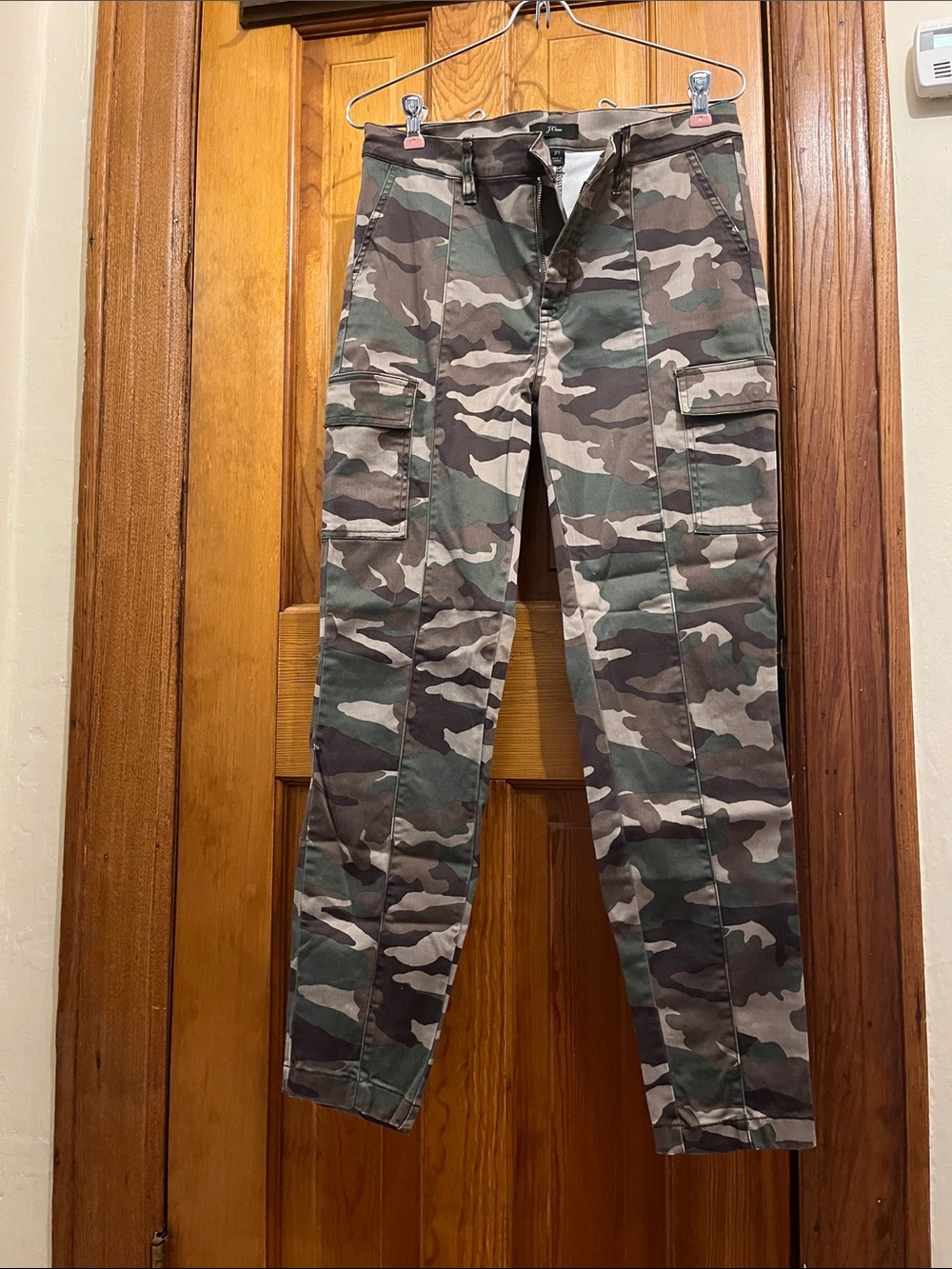 J. Crew Women's Skinny Cargo Pants in Camouflage Green/Brown/Gray